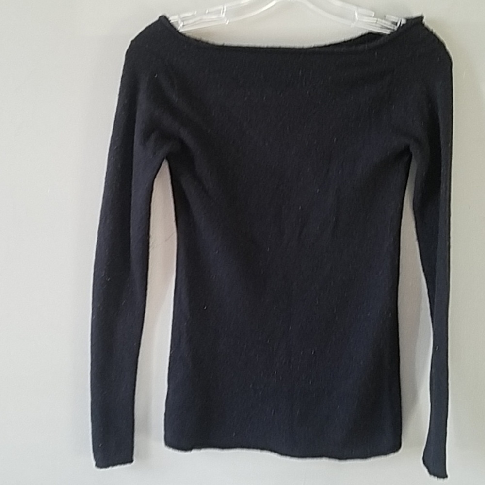 Solid Black 100%  CASHMERE SWEATER by  KIER +J - Picture 5 of 8